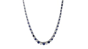 8.00 ct. t.w. Sapphire and 1.50 ct. t.w. Diamond Tennis Necklace in Sterling Silver