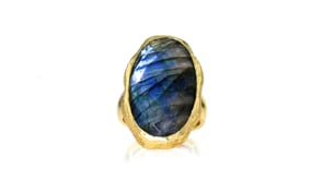 Labradorite Ring in 18kt Gold Over Sterling