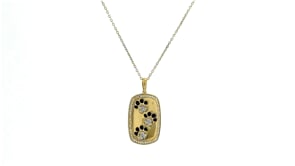 .20 ct. t.w. Diamond Paw Print Pendant Necklace with Black Enamel in 18kt Gold Over Sterling
