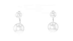6.5-12.5mm Shell Pearl Front-Back Earrings in Sterling Silver