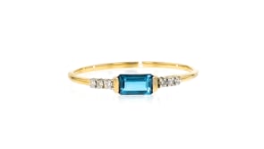 .30 Carat London Blue Topaz Ring with Diamonds in 14kt Yellow Gold
