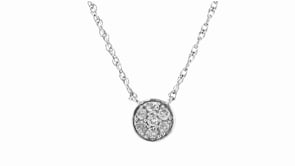 .13 ct. t.w. Diamond Cluster Disc Necklace in Sterling Silver