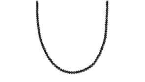 25.00 ct. t.w. Black Diamond Bead Necklace with 14kt White Gold