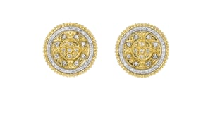 .40 ct. t.w. Diamond Etruscan-Style Circle Earrings in 18kt Gold Over Sterling