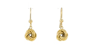 Italian 14kt Yellow Gold Love Knot Drop Earrings