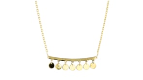 Italian 18kt Gold Vermeil Multi-Disc Bar Necklace. 16"