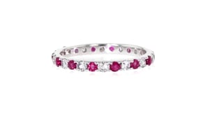 .70 ct. t.w. Ruby and .50 ct. t.w. Diamond Eternity Band in 14kt White Gold
