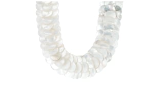 Mother-of-Pearl Mermaid-Scale Disc Necklace in Sterling Silver. 18"
