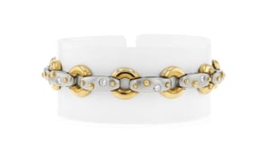 C. 1990 Vintage .55 ct. t.w. Diamond Link Bracelet in Platinum and 18kt Yellow Gold. 7.25"