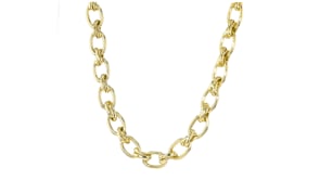 14kt Yellow Gold-Plated Rolo-Link Necklace. 18"