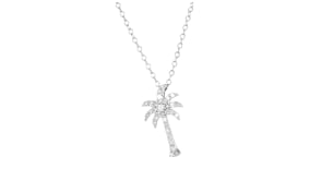 .20 ct. t.w. Diamond Palm Tree Pendant Necklace in Sterling Silver. 16"