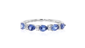 1.00 ct. t.w. Sapphire Ring with Diamonds in 14kt White Gold
