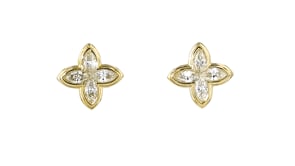 .90 ct. t.w. Lab-Grown Diamond Floral Earrings in 14kt Yellow Gold