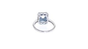 3.50 Carat London Blue Topaz Ring with Diamonds in Sterling Silver