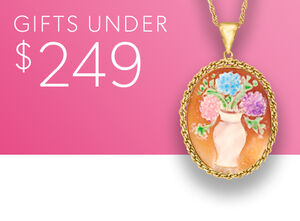 Gifts Under $249. Image Featuring A Gold Love Knot Necklace