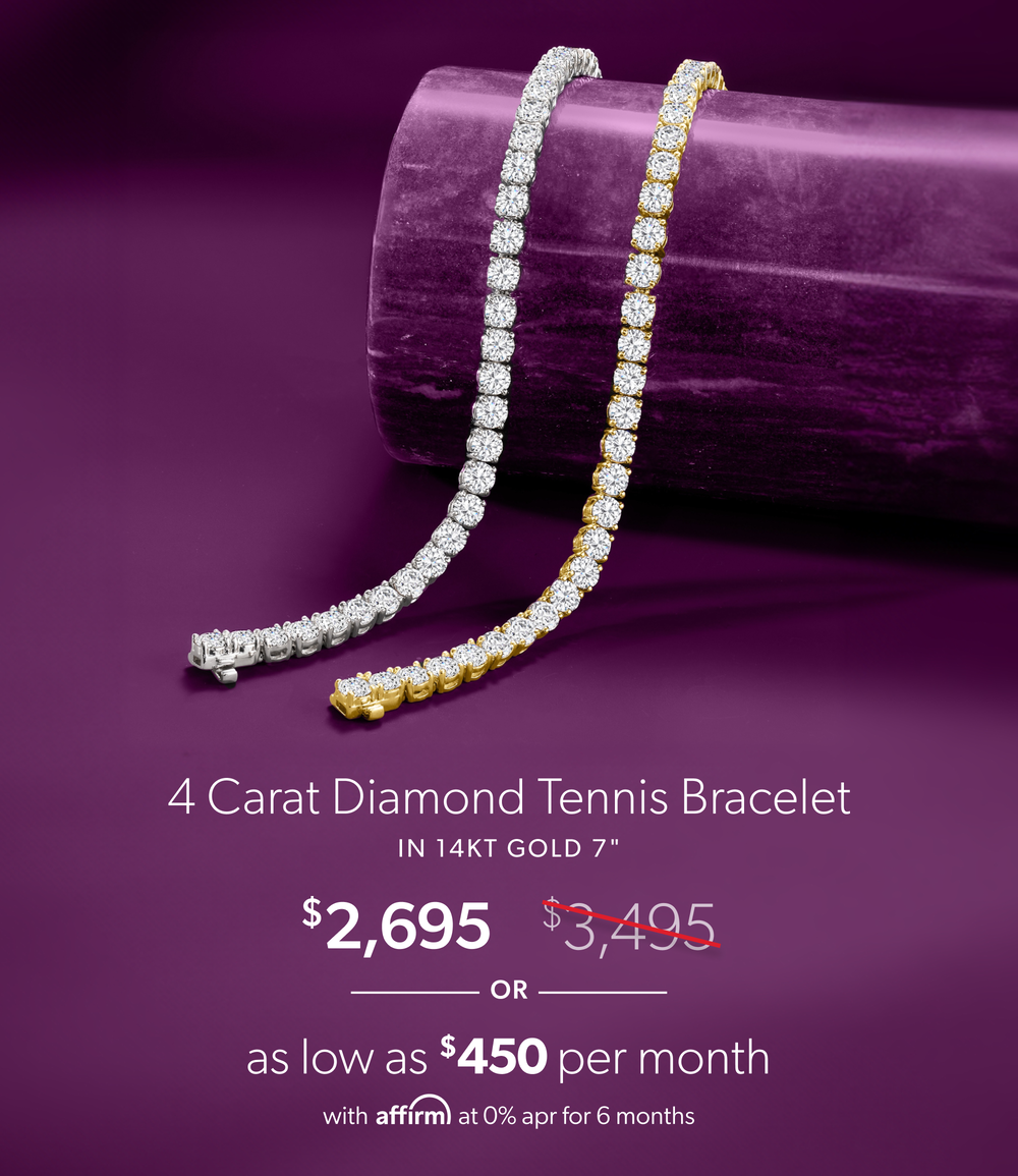 4 Carat Diamond Tennis Bracelet in 14kt Gold. $2,695