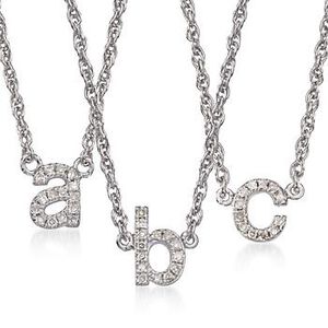 Diamond Accent Mini Initial Necklace in Sterling Silver #793808