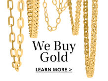 We Buy Gold! Learn More. Image of gold jewelry.