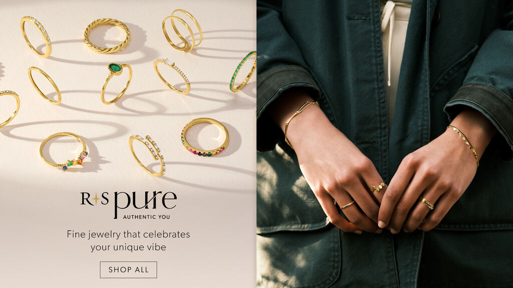 RS Pure. Chic, Minimalist Fine Jewelry, Made For Everyday Wear. Image Featuring Model Wearing RS Pure Jewelry