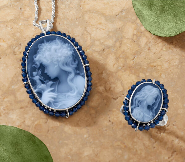 Artisanal Jewelry. Discover cameos, lava stone and more. image featuring cameo jewelry ona brown background