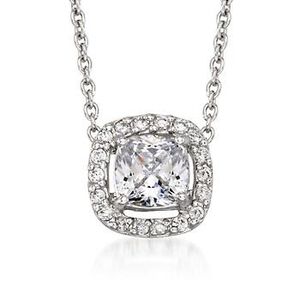 1.85 ct. t.w. CZ Pendant Necklace in Sterling Silver. #767294