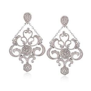 Diamond Chandelier Drop Earrings in Sterling Silver #813237