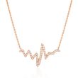 .25 ct. t.w. CZ Heartbeat Necklace in 14kt Rose Gold