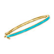 Turquoise Enamel Bangle Bracelet in 18kt Gold Over Sterling