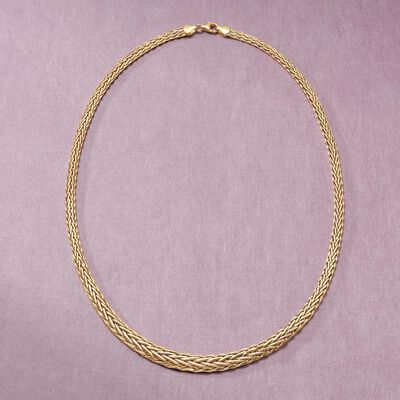 18kt Yellow Gold Graduated Wheat-Link Necklace