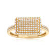 .25 ct. t.w. Pave Diamond Rectangular Ring in 14kt Yellow Gold