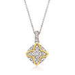 .43 ct. t.w. Diamond Pendant Necklace in Sterling Silver with 14kt Yellow Gold
