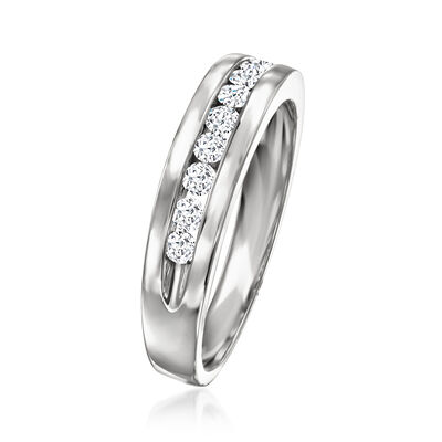 Men's .50 ct. t.w. Channel-Set Diamond Ring in 14kt White Gold