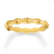 Italian 18kt Yellow Gold Over Sterling Silver Bamboo-Style Bangle Bracelet