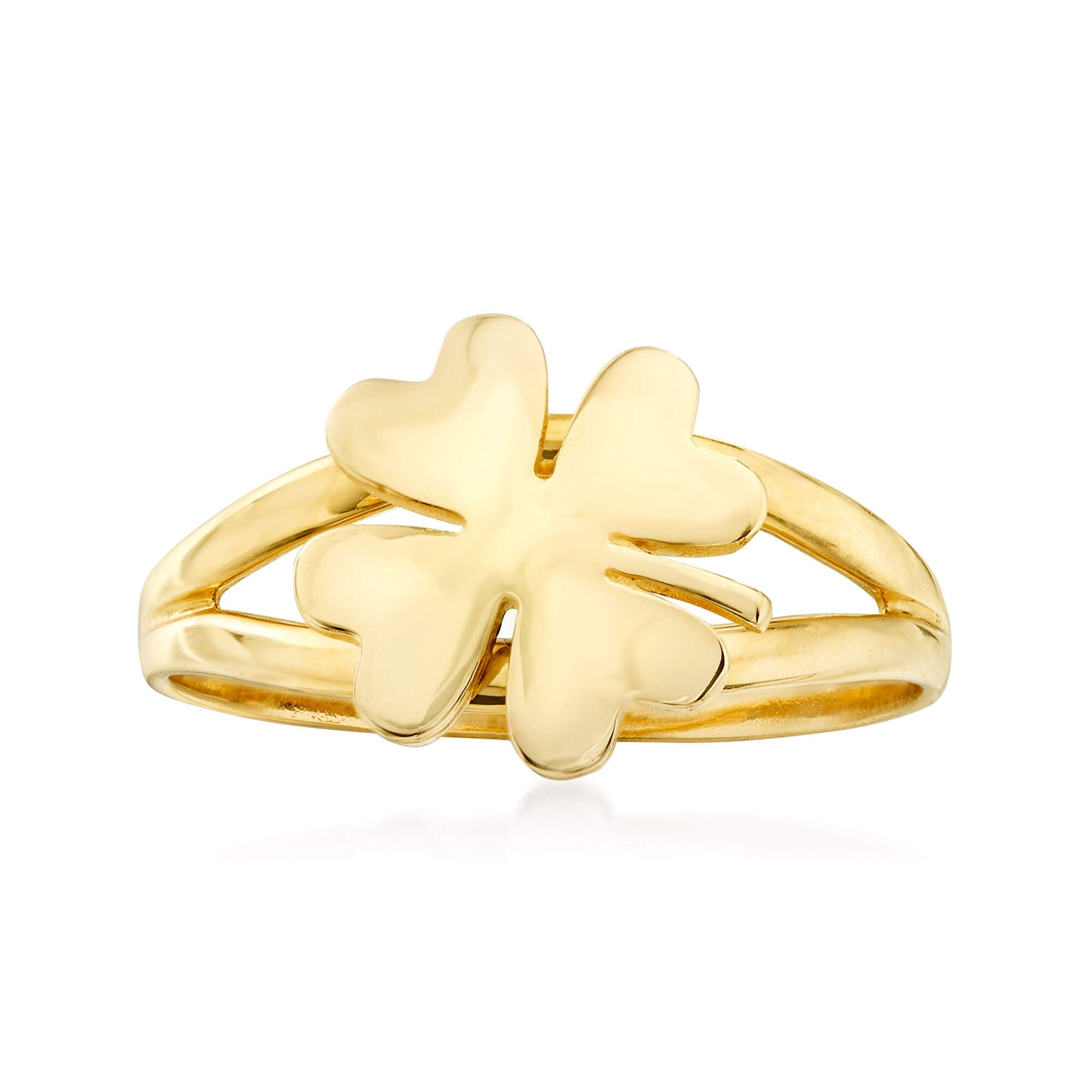 Italian 14kt Yellow Gold Four-Leaf Clover Ring | Ross-Simons