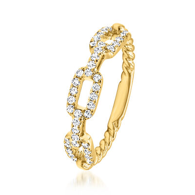 .31 ct. t.w. Diamond Twisted Oval-Link Ring in 18kt Yellow Gold