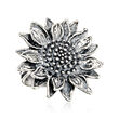 Sterling Silver Textured and Polished Sunflower Ring