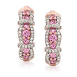 .39 ct. t.w. Pink Sapphire and .21 ct. t.w. Diamond Earrings in 14kt Rose Gold