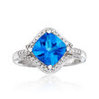 2.20 ct. t.w. Blue and White Swarovksi Topaz Ring in Sterling Silver