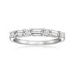 .56 ct. t.w. Round and Baguette Diamond Ring in 14kt White Gold