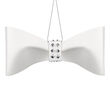 Crystamas White Lambskin Leather Bow Ornament with White Gold Tone Studs