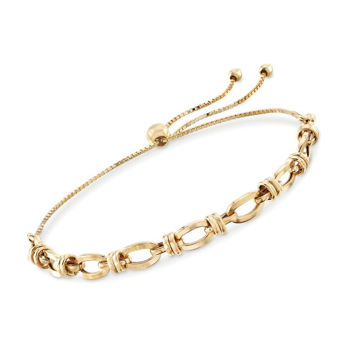 18kt Yellow Gold Modified Cable-Link Bolo Bracelet