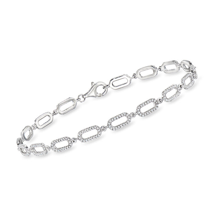 .62 ct. t.w. Diamond Paper Clip Link Bracelet in Sterling Silver
