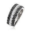 3.00 ct. t.w. Black and White Diamond Ring in Sterling Silver