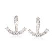 .90 ct. t.w. CZ Jewelry Set: Earrings and Front-Back Jackets in Sterling Silver