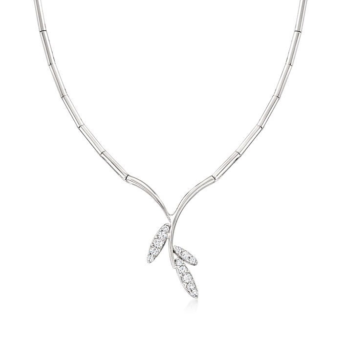 .26 ct. t.w. Diamond Leaf Choker Necklace in 18kt White Gold