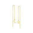 14kt Yellow Gold Mismatched Celestial Threader Earrings