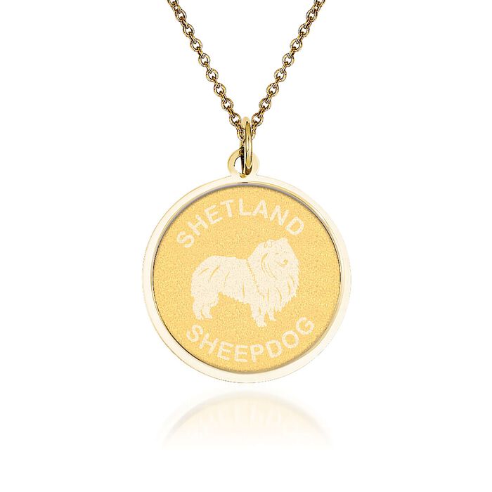 14kt Yellow Gold Sheepdog Pendant Necklace