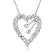 C. 1980 Vintage .81 ct. t.w. Diamond Heart Pendant Necklace in 14kt White Gold