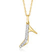 .10 ct. t.w. Diamond High Heel Pendant Necklace in 18kt Gold Over Sterling