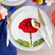 Vietri &quot;Lastra&quot; Poppy Flower Salad Plate